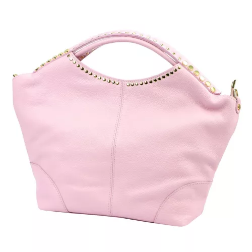 Camilla PREMIUM 10.003 rózsaszín női velúr bőr kézitáska, válltáska 50 x 30 x 12 cm