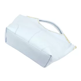   Camilla PREMIUM 10.003 világoskék női velúr bőr kézitáska, válltáska 50 x 30 x 12 cm
