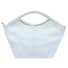 Camilla PREMIUM 10.003 világoskék női velúr bőr kézitáska, válltáska 50 x 30 x 12 cm