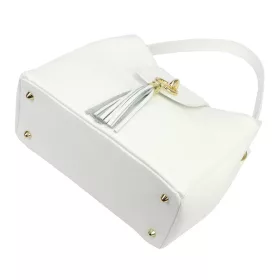 Luka 26-113 fehér női bőr válltáska 30 x 24 x 13 cm