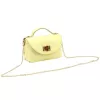 Luka 26-106 halvány sárga női bőr kisméretű kézitáska, crossbody 19 x 13 x 9 cm