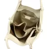 Luka 26-031 bézs női bőr válltáska, oldalpánttal 42 x 26 x 13 cm