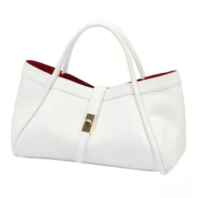   Camilla PREMIUM 10.012 fehér női bőr kézitáska 36 x 22 x 18 cm