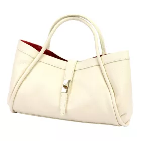   Camilla PREMIUM 10.012 bézs női bőr kézitáska 36 x 22 x 18 cm