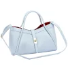 Camilla PREMIUM 10.012 babakék női bőr kézitáska 36 x 22 x 18 cm
