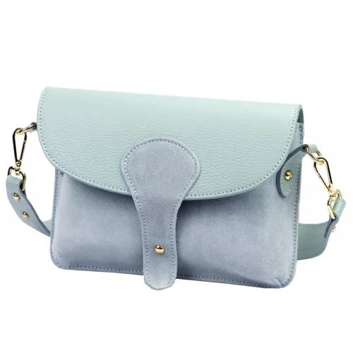 Luka 26-100 D babakék női bőr oldaltáska, crossbody 24.5 x 18 x 6 cm Cikkszám:  61367