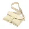 Luka 26-100 D bézs női bőr oldaltáska, crossbody 24.5 x 18 x 6 cm