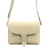 Luka 26-100 D bézs női bőr oldaltáska, crossbody 24.5 x 18 x 6 cm