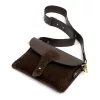 Luka 26-100 D sötétbarna női bőr oldaltáska, crossbody 24.5 x 18 x 6 cm