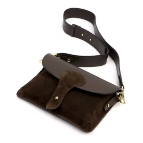  Luka 26-100 D sötétbarna női bőr oldaltáska, crossbody 24.5 x 18 x 6 cm