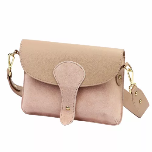 Luka 26-100 D púder női bőr oldaltáska, crossbody 24.5 x 18 x 6 cm