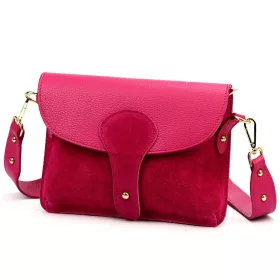   Luka 26-100 D magenta női bőr oldaltáska, crossbody 24.5 x 18 x 6 cm