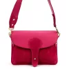 Luka 26-100 D magenta női bőr oldaltáska, crossbody 24.5 x 18 x 6 cm
