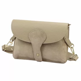   Luka 26-100 D taupe női bőr oldaltáska, crossbody 24.5 x 18 x 6 cm