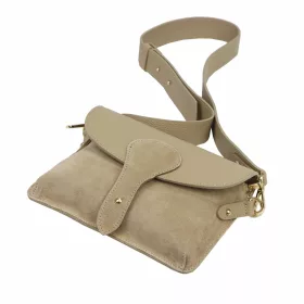   Luka 26-100 D taupe női bőr oldaltáska, crossbody 24.5 x 18 x 6 cm