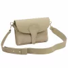 Luka 26-100 D taupe női bőr oldaltáska, crossbody 24.5 x 18 x 6 cm