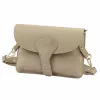 Luka 26-100 D taupe női bőr oldaltáska, crossbody 24.5 x 18 x 6 cm
