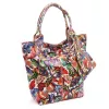 Luka 26-026 MOT rózsaszín pillangó mintás női bőr válltáska, shopper 40 x 35 x 18 cm