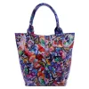 Luka 26-026 MOT kék pillangó mintás női bőr válltáska, shopper 40 x 35 x 18 cm