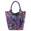 Luka 26-026 MOT kék pillangó mintás női bőr válltáska, shopper 40 x 35 x 18 cm