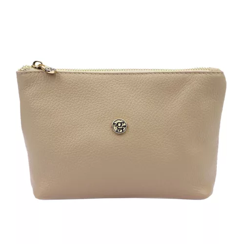 Gregorio COSMETICS-005 taupe női bőr kozmetikai táska 21 x 13 x 8 cm