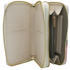   Peterson PTN 007-F8 lila virágmintás női pénztárca 13 x 9 x 3.3 cm