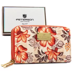   Peterson PTN 007-F8 narancs virágmintás női pénztárca 13 x 9 x 3.3 cm