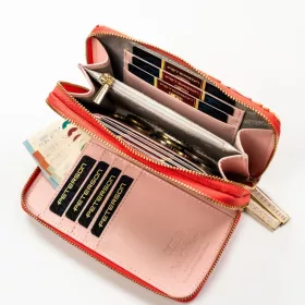   Peterson PTN 007-F8 narancs virágmintás női pénztárca 13 x 9 x 3.3 cm