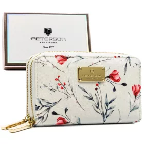   Peterson PTN 007-F8 bézs virágmintás női pénztárca 13 x 9 x 3.3 cm