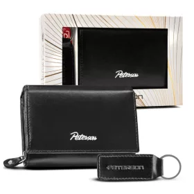   Peterson PTN SET-D-02-KCS fekete női bőr pénztárca 12.5 x 8.5 x 3.5 cm