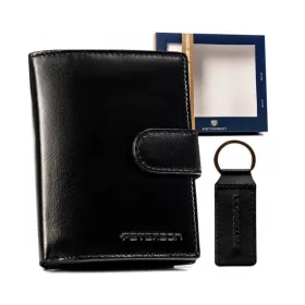   Peterson PTN SET-M-1542L-KCS fekete férfi bőr pénztárca 13 x 9 x 3.3 cm