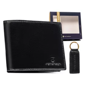   Peterson PTN SET-M-N994-GVT fekete férfi bőr pénztárca 12.5 x 9.5 x 2 cm