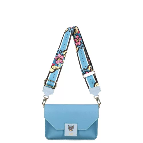 EGO ES0312WF 010026WL világoskék női bőr oldaltáska, crossbody 18 x 3 x 24 cm