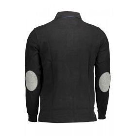 U.S. POLO férfi fekete galléros hosszú ujjú felső