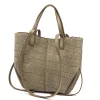 Luka 24-082 CROCO taupe női bőr kézitáska, válltáska 31 x 25 x 11 cm