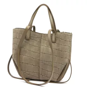   Luka 24-082 CROCO taupe női bőr kézitáska, válltáska 31 x 25 x 11 cm