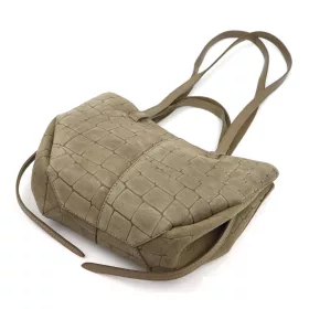   Luka 24-082 CROCO taupe női bőr kézitáska, válltáska 31 x 25 x 11 cm