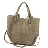 Luka 24-082 CROCO taupe női bőr kézitáska, válltáska 31 x 25 x 11 cm