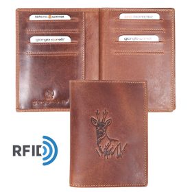   Giorgio Carelli vadász bőr pénztárca őzbak motívummal, RFID védelemmel