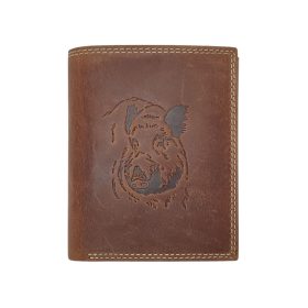 Giorgio Carelli barna bőr pénztárca vaddisznó mintával