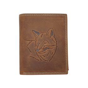 Giorgio Carelli  barna bőr pénztárca róka mintával