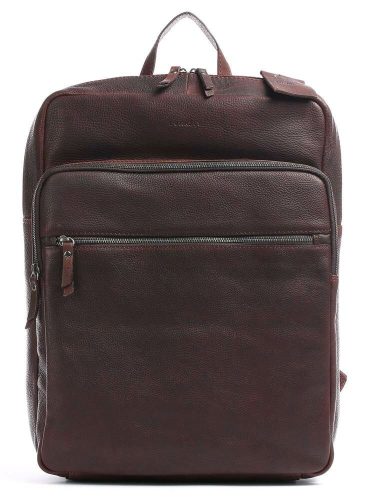 Burkely Antique Avery sötétbarna bőr hátizsák, laptop tartóval 15,6"