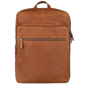   Burkely Antique Avery konyak színű bőr hátizsák, laptop tartóval 15,6"