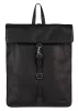 Burkely Antique Avery fekete bőr hátizsák, backpack 14"