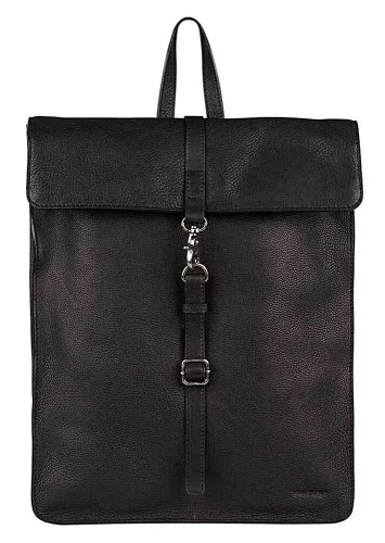 Burkely Antique Avery fekete bőr hátizsák, backpack 14"