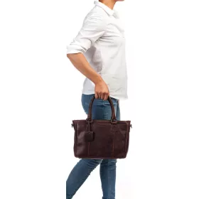   Burkely Fundamentals Antique Avery Handbag barna női bőr válltáska, kézitáska 33 x 21 x 12 cm