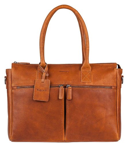 Burkely Antique Avery konyak barna női bőr laptoptáska, válltáska 15,6"