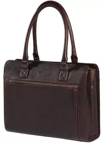 Burkely Antique Avery sötétbarna női bőr laptoptáska, válltáska 14"