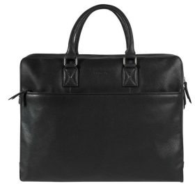   Burkely Antique Avery nagyméretű fekete bőr laptoptáska 17"