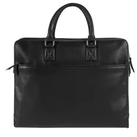   Burkely Antique Avery nagyméretű fekete bőr laptoptáska 17"